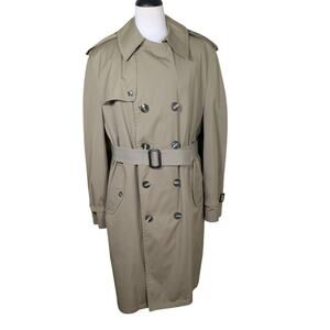 Vintage Sterlingwear of Boston Men's 42 Tan All Weather Military Trench Coat